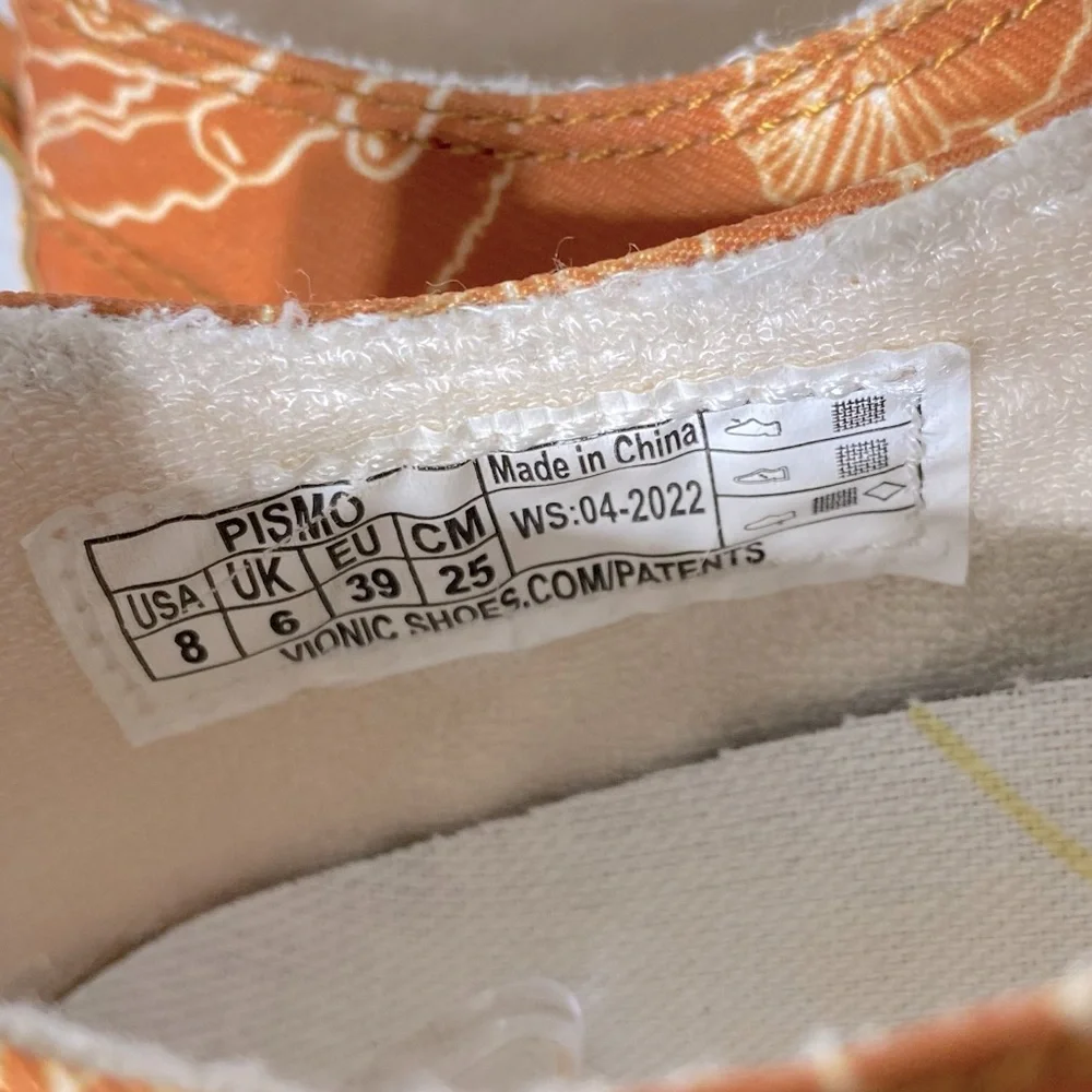 Vionic Beach Orange Pismo Starfish Coral Print Slip On Sneakers 8 - Picture 7 of 11